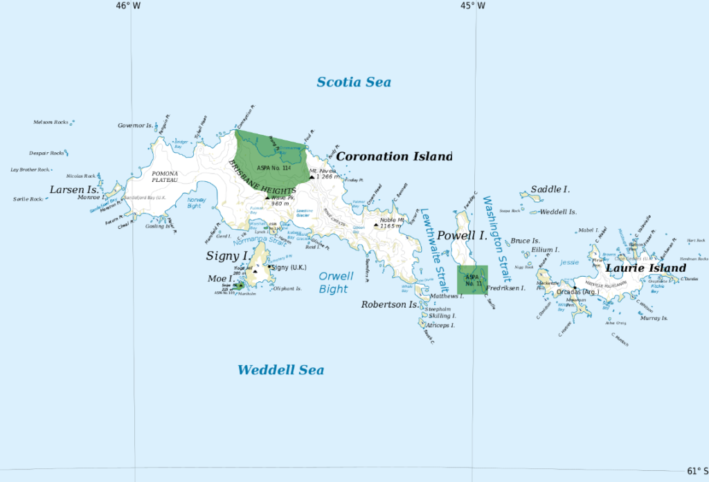 islas orcadas del sur mapa