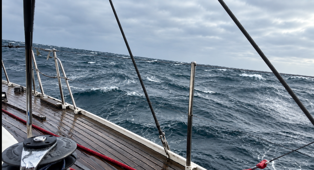 stormy seas sailing north atlantic sea