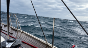 stormy seas sailing north atlantic sea